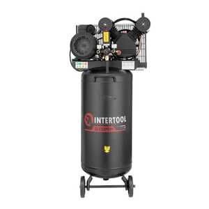 Intertool PT-0017 Компрессор 100 л, 3 кВт, 220 В, 10 атм, 500 л/мин, 2 цилиндра