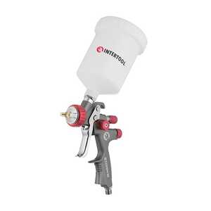 Intertool PT-0144 Краскопульт пневматический LVLP TEFLON профессиональный, форсунка 1.4мм, верхний пластиковый бачок 600мл., 1.5бар, STORM
