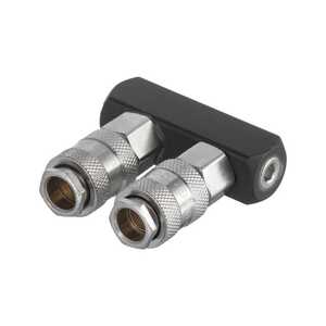 Intertool PT-1854 Разветвитель воздуха 1/4" на 2 выхода, прямой, с быстроразъемными соединениями, 10 bar