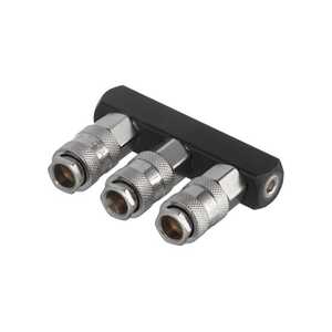 Intertool PT-1855 Разветвитель воздуха 1/4" на 3 выхода, прямой, с быстроразъемными соединениями, 10 bar