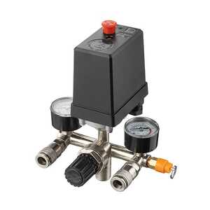 Intertool PT-9097 Пресостат 380В в зборі 10 bar (пресостат, редуктор, 2 манометра, запобіжний клапан, два виходи)